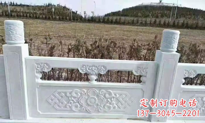 保定园林汉白玉石浮雕栏板 (4)