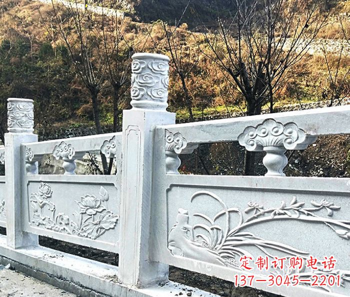 保定园林景观大理石栏板石雕 (7)