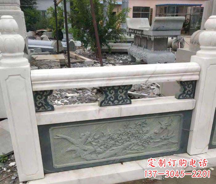 保定园林景观大理石桥栏板石雕 (2)