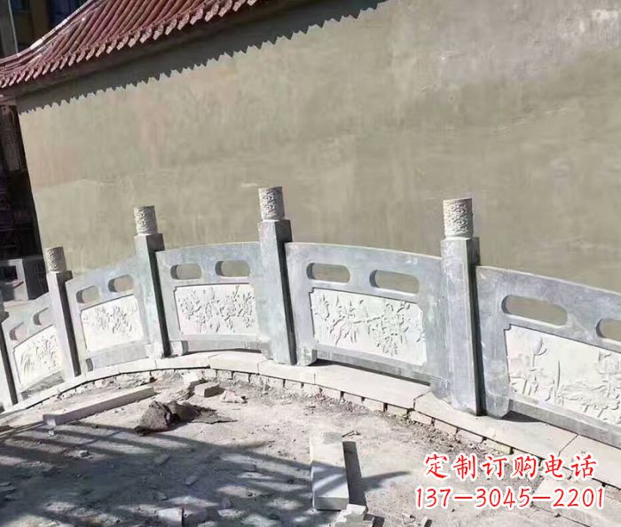 保定园林景观大理石桥栏板石雕 (5)