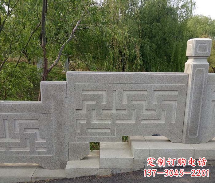 保定园林景观大理石桥栏板石雕 (7)