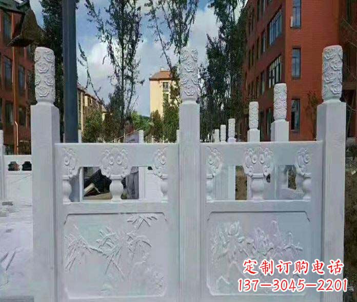 保定园林景观大理石桥栏板石雕_2