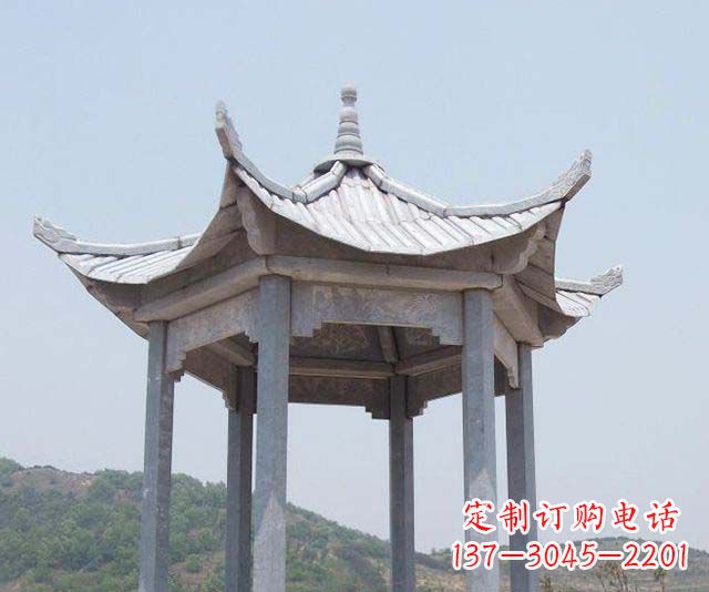 保定园林景观单层石雕凉亭 (2)