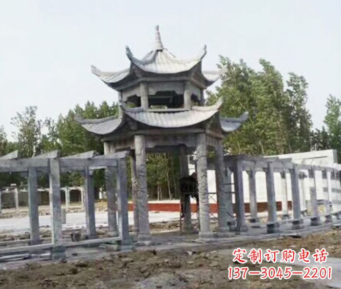 保定园林景观多层凉亭石雕 (2)