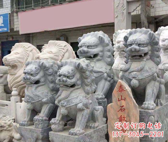 保定园林景观仿古狮子石雕