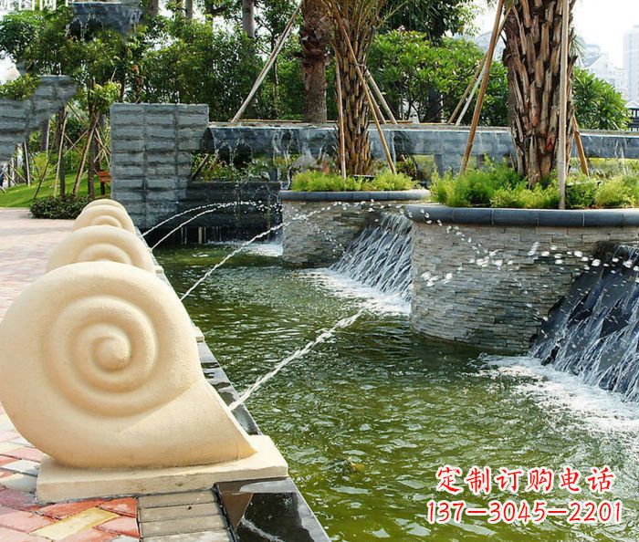 保定园林景观蜗牛喷泉石雕