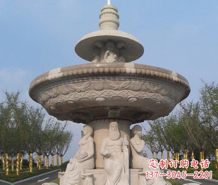 保定园林景观西方人物喷泉石雕 (2)