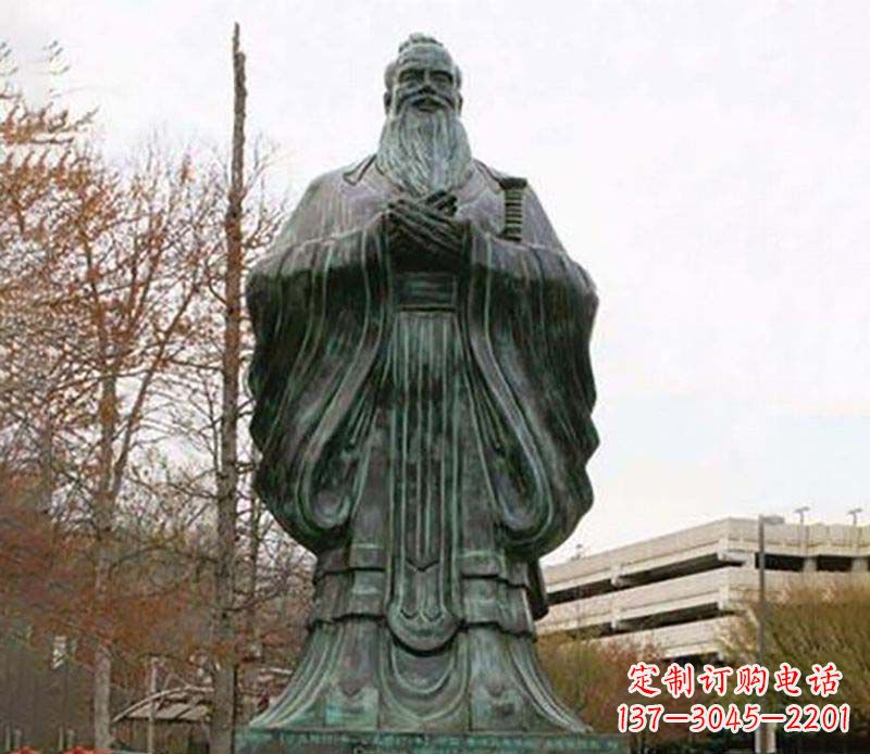 保定园林老子人物铜雕