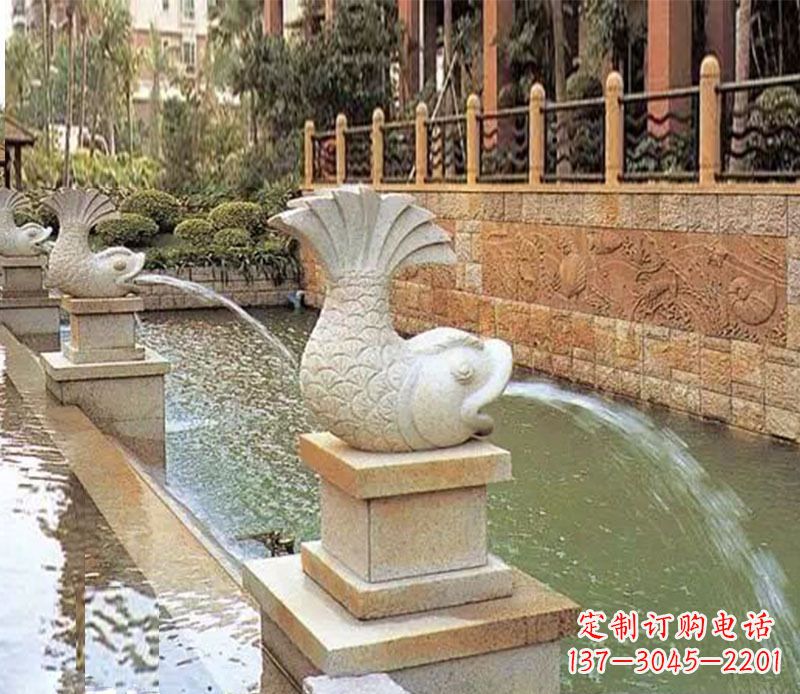 保定园林鲤鱼喷泉景观石雕