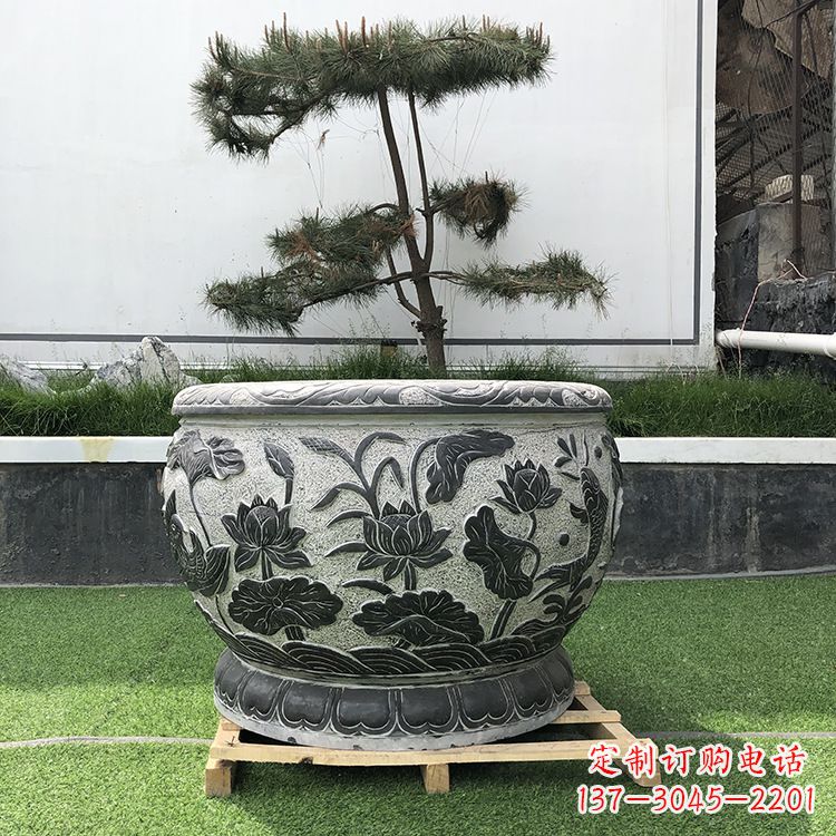 保定园林石雕水缸