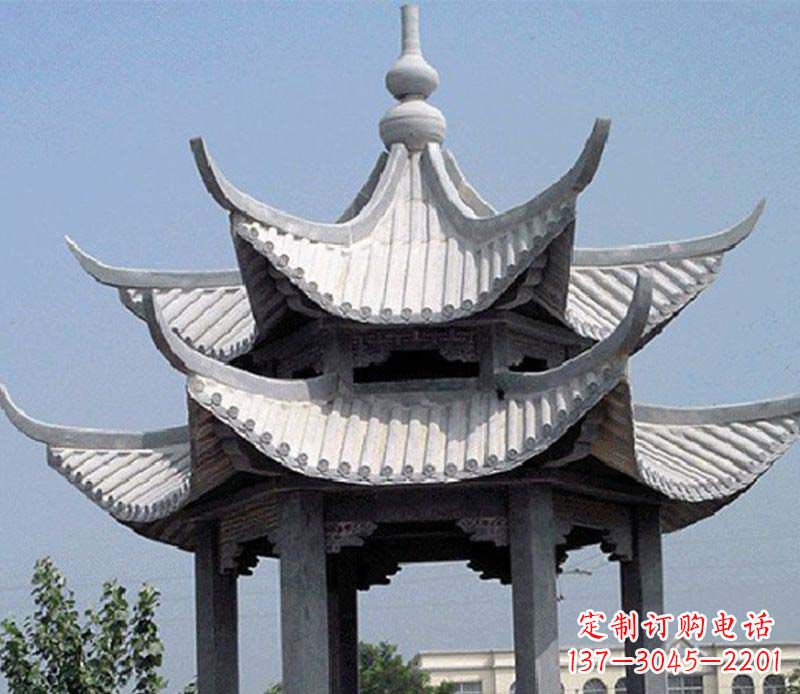 保定园林双层石凉亭景观石雕