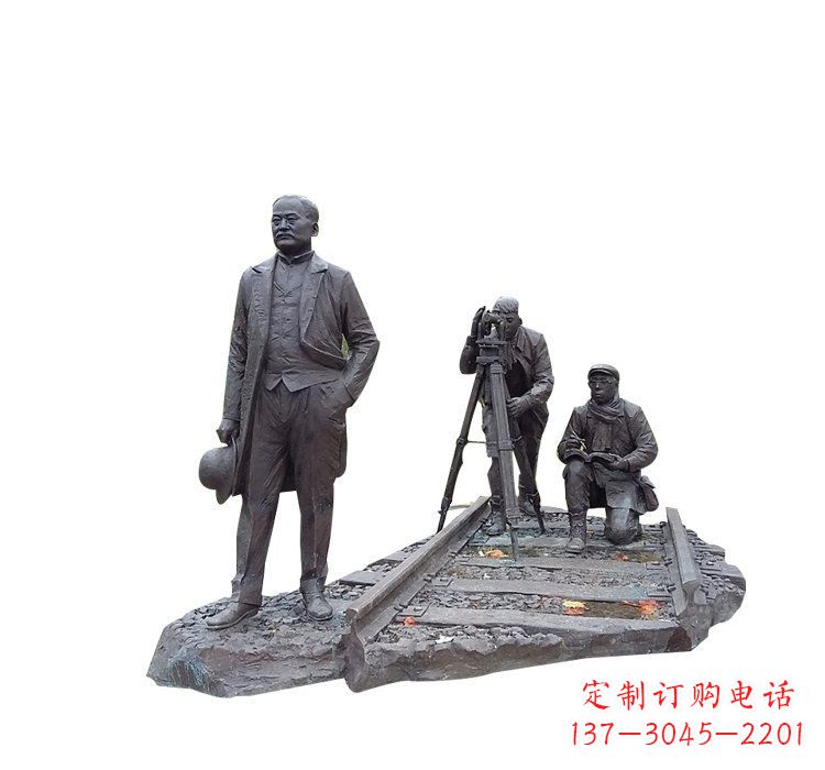 保定詹天佑铜雕