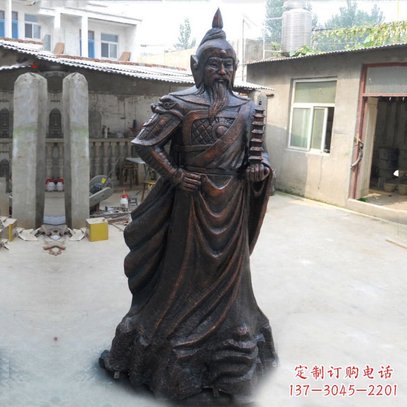 保定战神托塔天王李靖铸铜雕塑