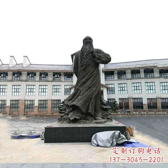 保定张大千铜雕塑像-景区广场名人雕塑