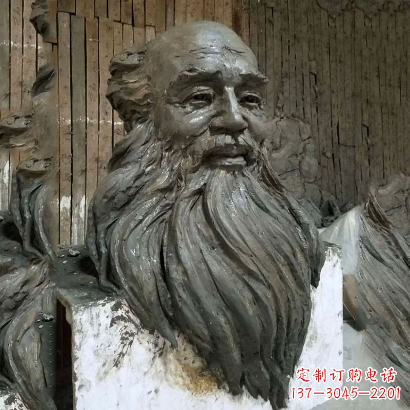 保定张大千头像雕塑泥稿