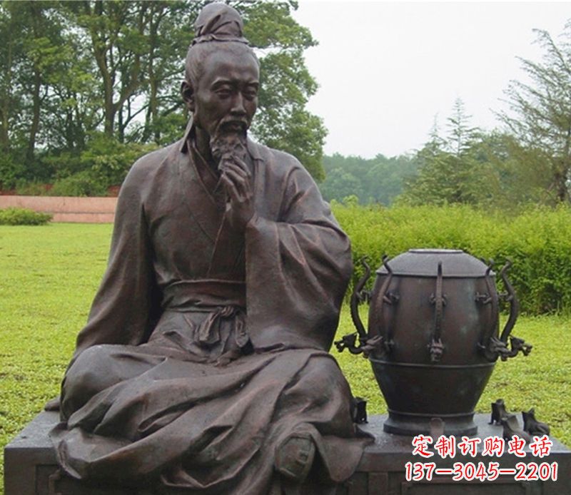 保定张衡科学家铜雕