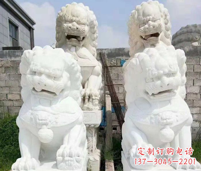 保定招财动物汉白玉狮子石雕