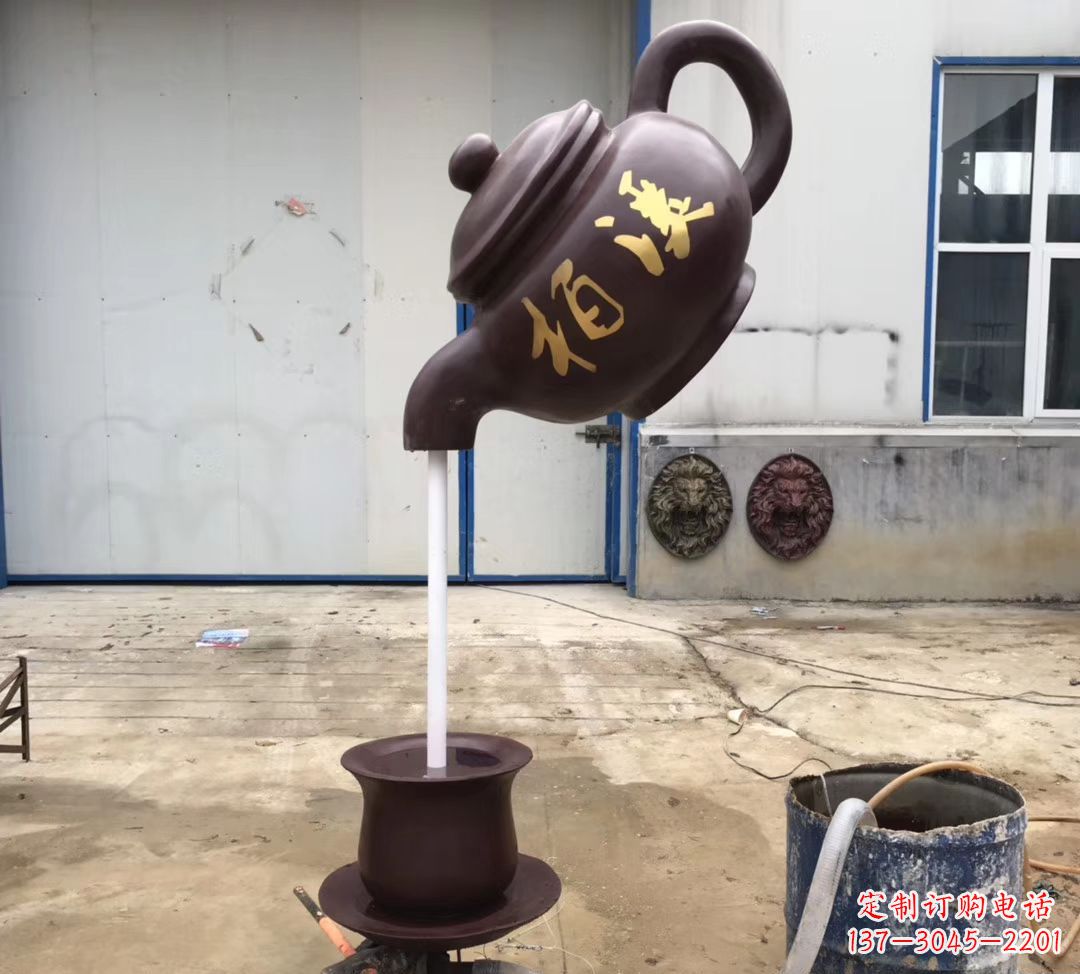 保定招财进宝茶壶喷泉景观雕塑