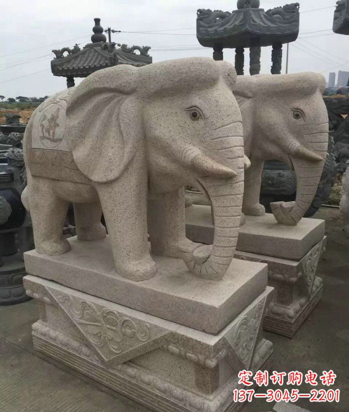 保定招财进宝大理石大象石雕