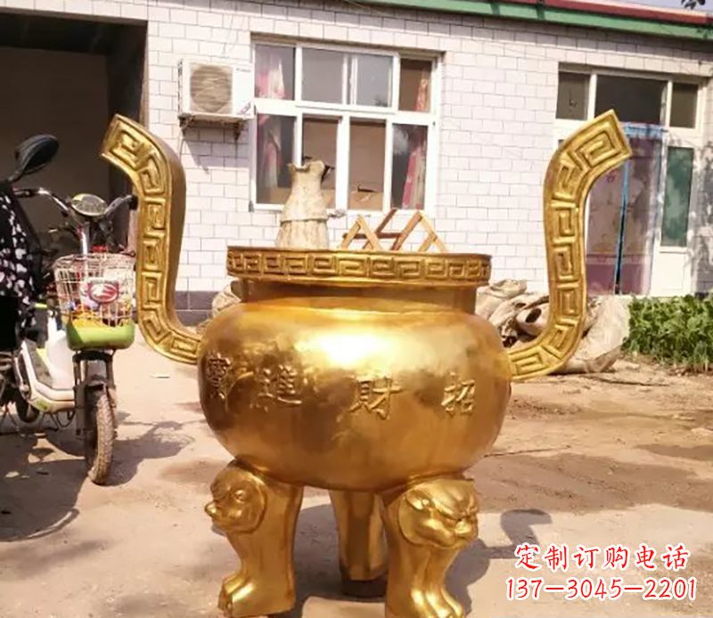 保定招财进宝香炉铜雕