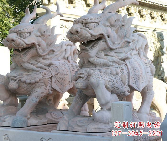 保定招财瑞兽麒麟石雕 (2)