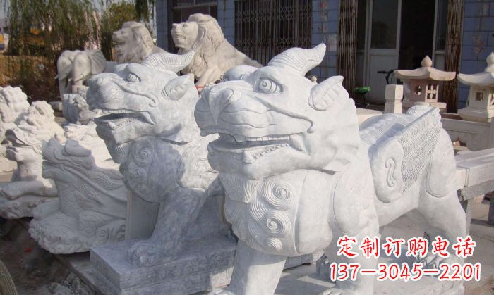 保定招财神兽大理石貔貅石雕