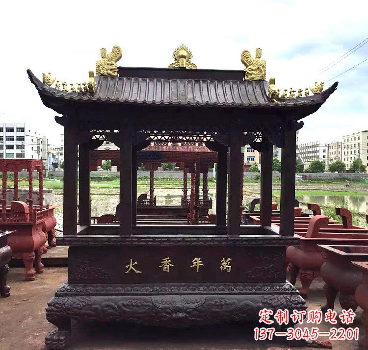 保定招财香炉铜雕