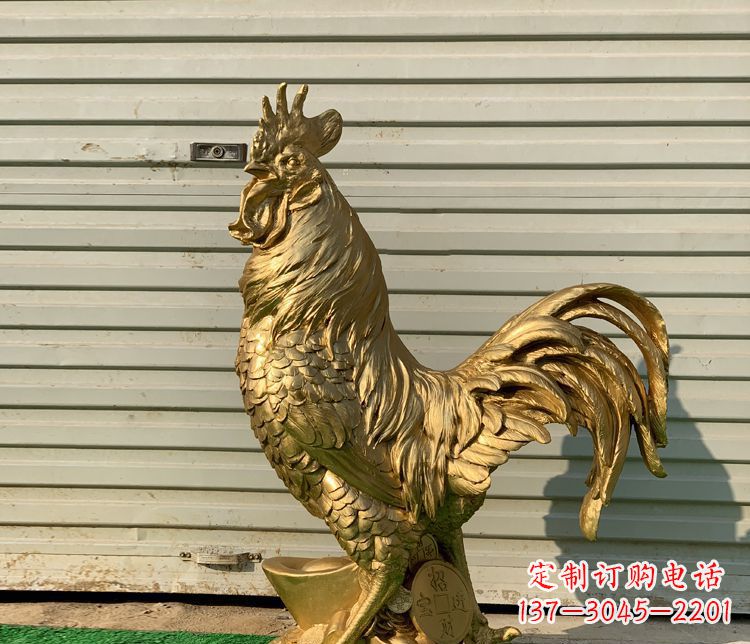保定招财元宝公鸡铜雕