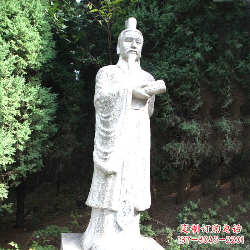 保定中国古代著名帝王汉文帝刘恒汉白玉石雕塑像