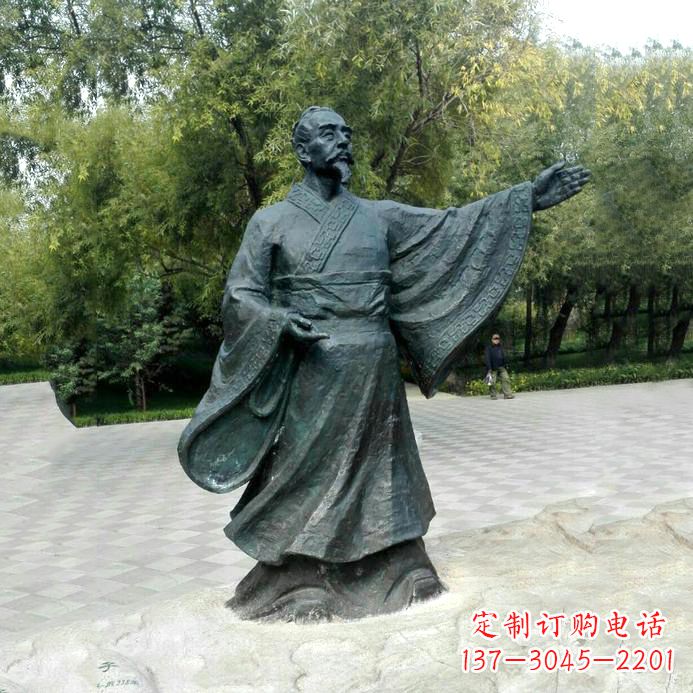 保定中国历史名人战国时期儒家学派的代表人物荀子铜雕像