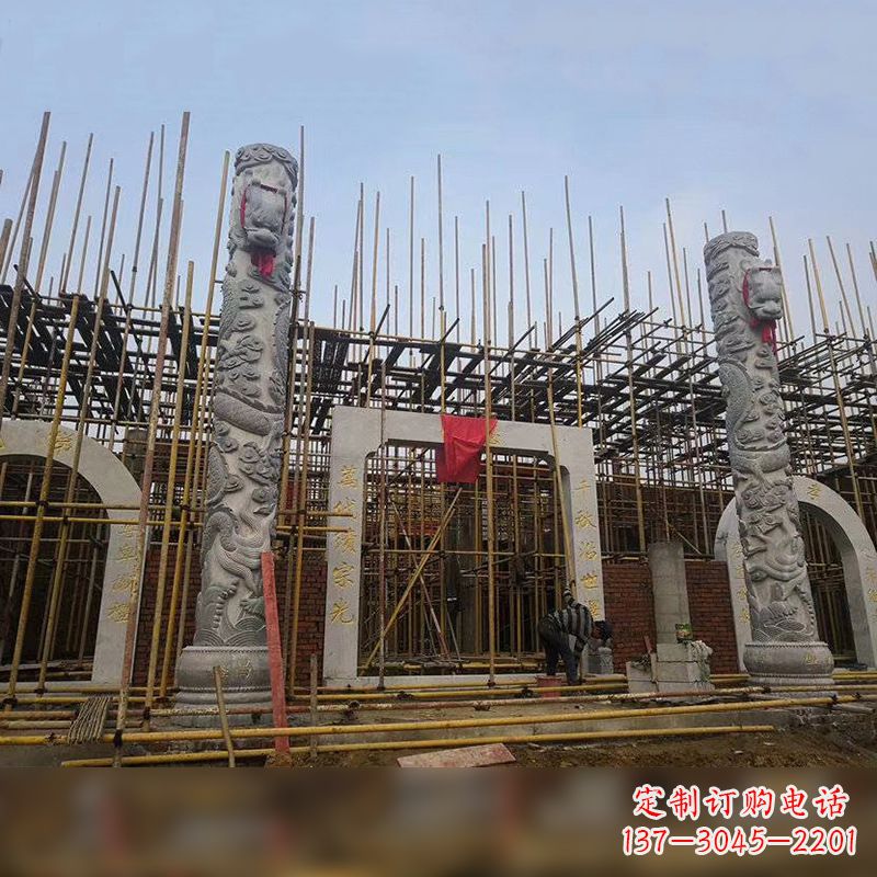 保定中国龙柱石雕