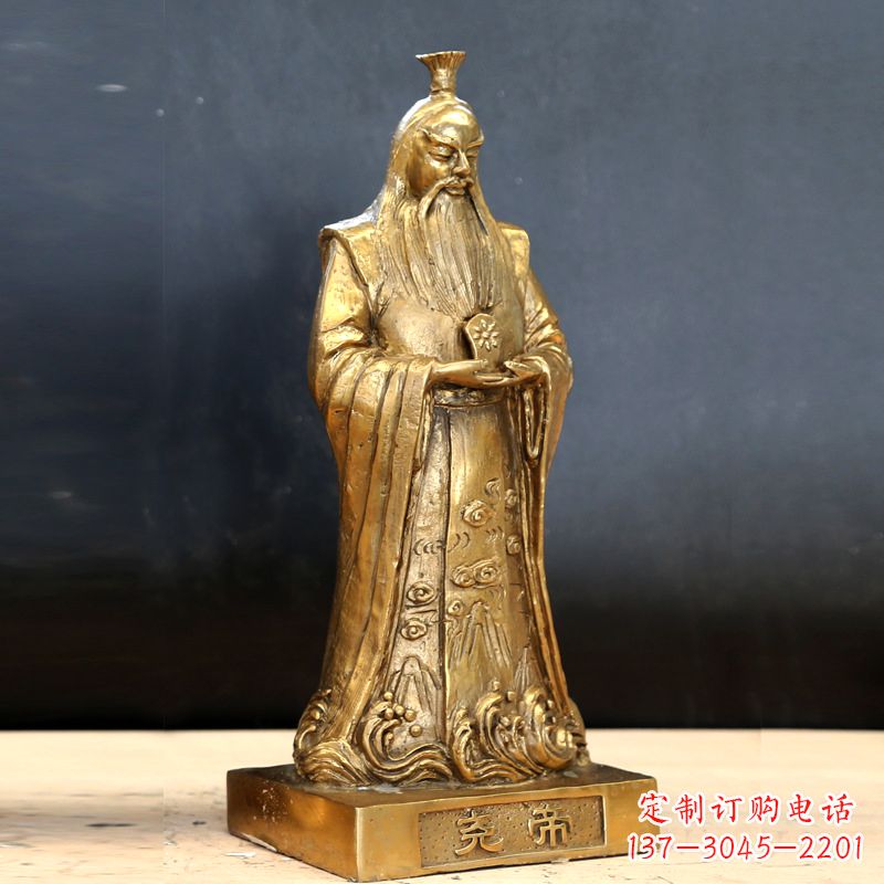 保定中国上古时期部落联盟首领尧帝铸铜雕像