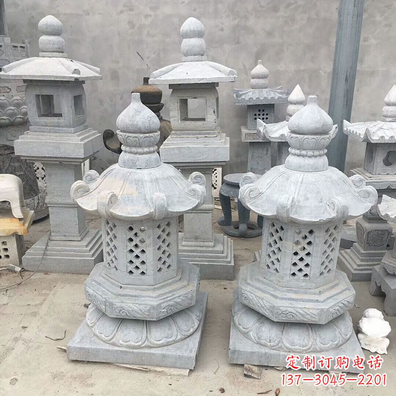保定中式低墩石雕灯笼