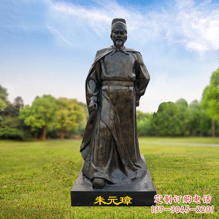 保定朱元璋玻璃钢仿铜雕塑