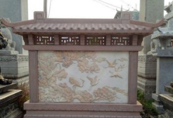 保定园林景观松鹤石浮雕影壁