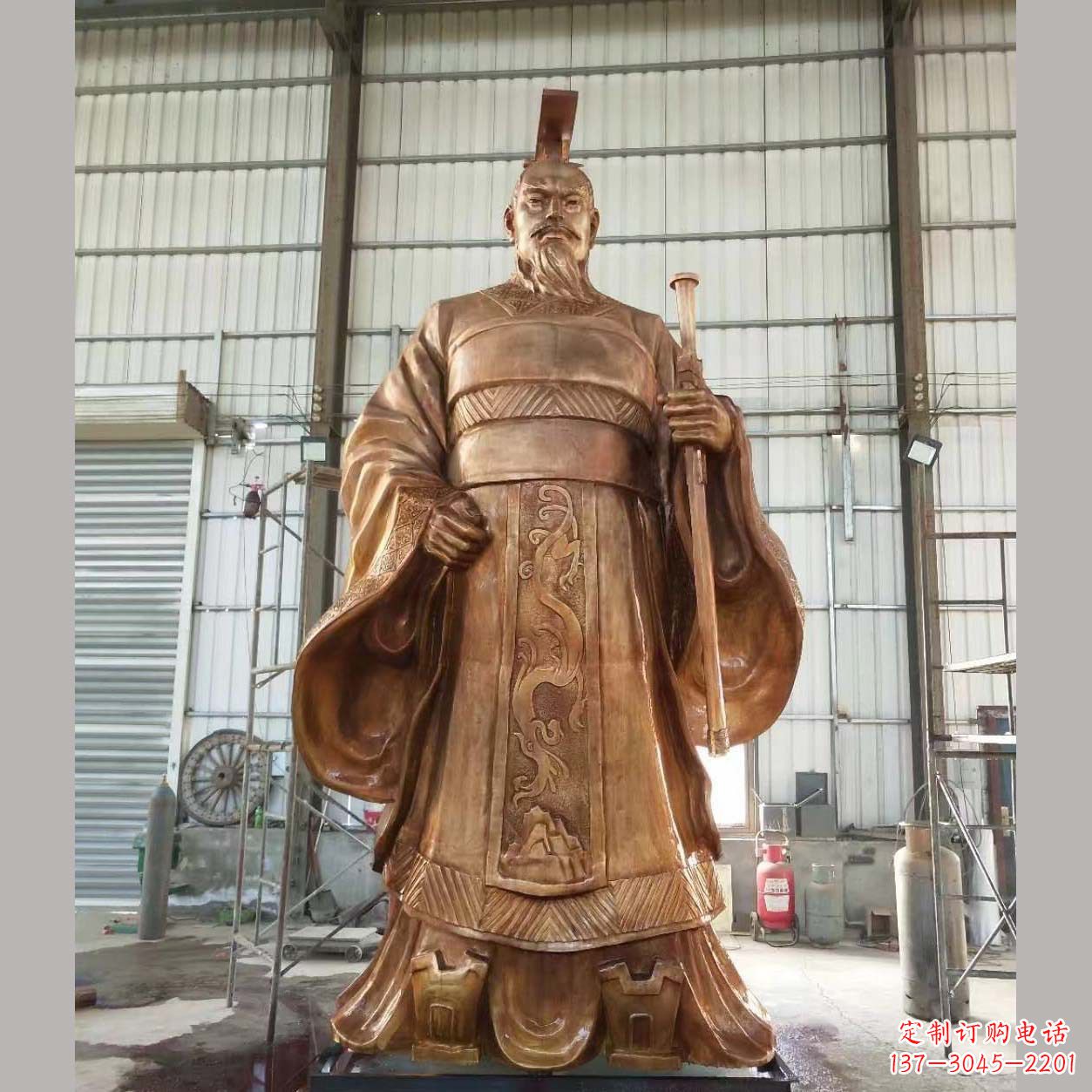 保定铸铜汉武帝雕塑
