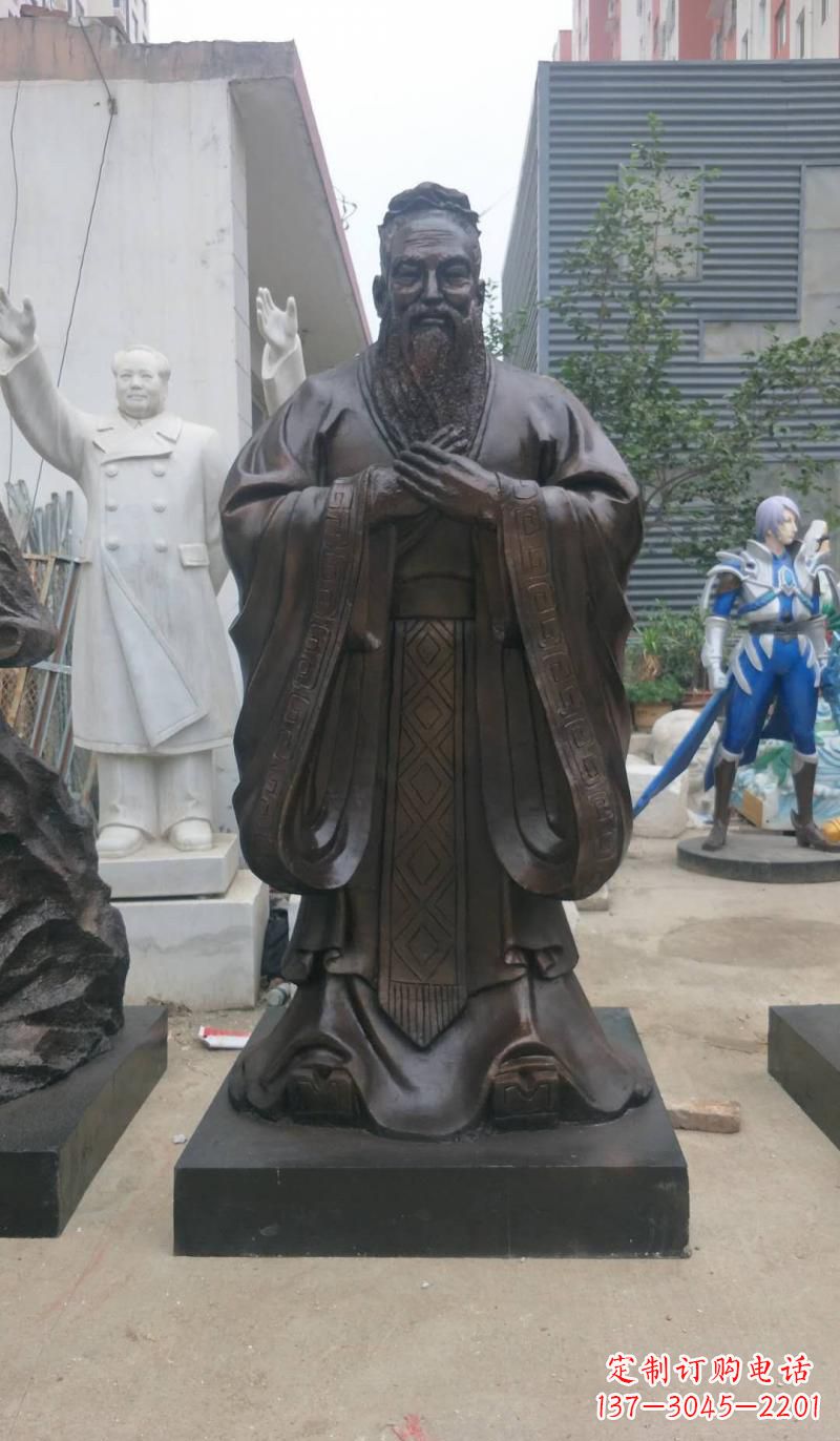 保定铸铜孔子雕塑