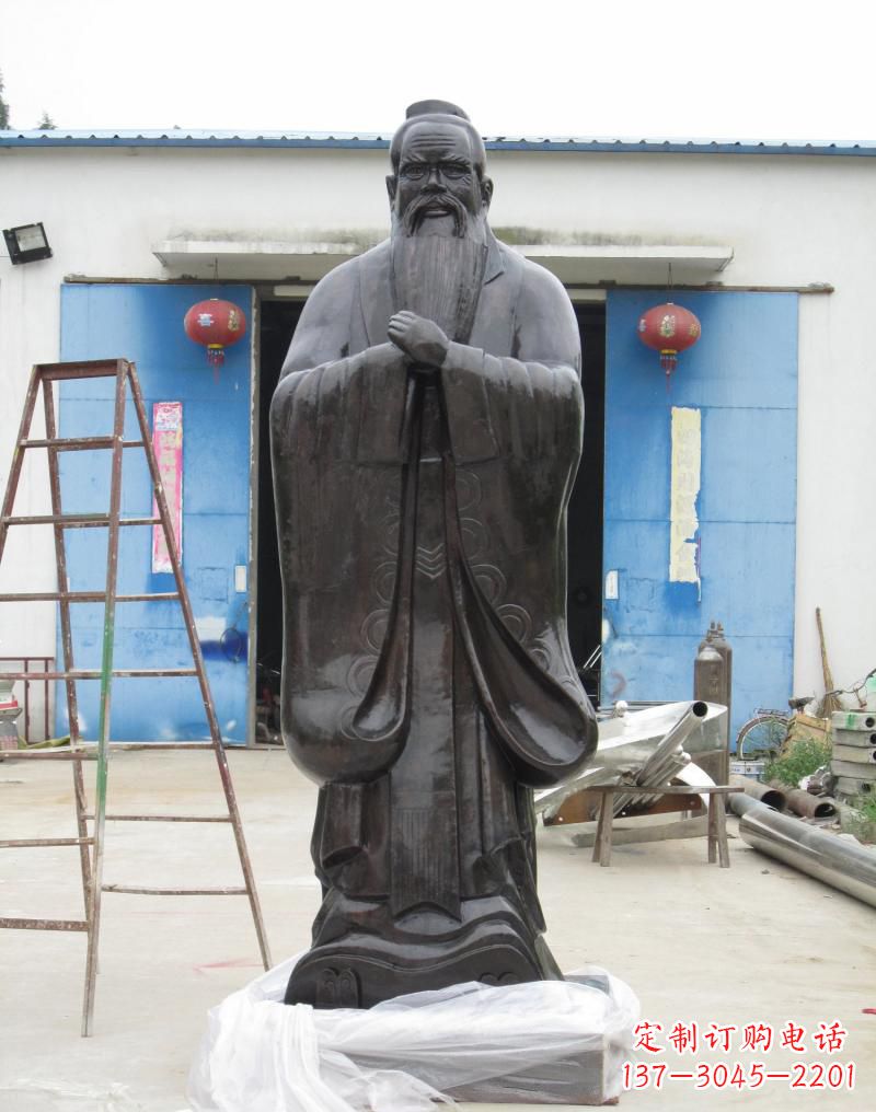 保定铸铜孔子摆件