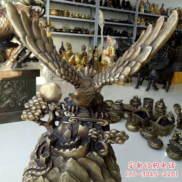 保定铸铜老鹰雕塑