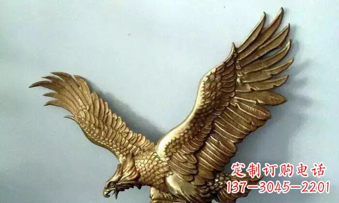 保定铸铜老鹰企业动物铜雕 (2)