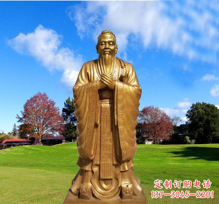 保定铸铜立式孔子雕塑