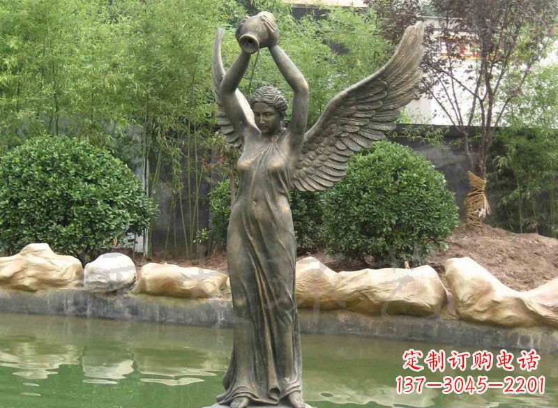保定铸铜欧式人物喷泉雕塑