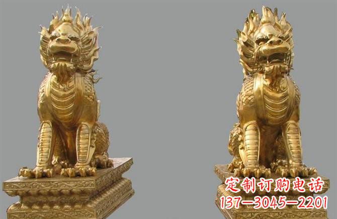 保定铸铜麒麟雕塑222