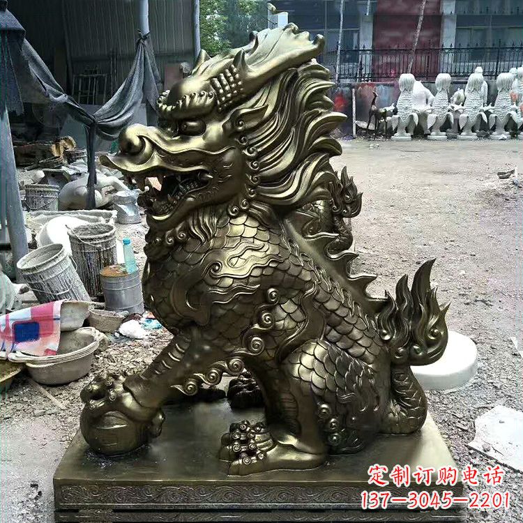 保定铸铜麒麟雕塑