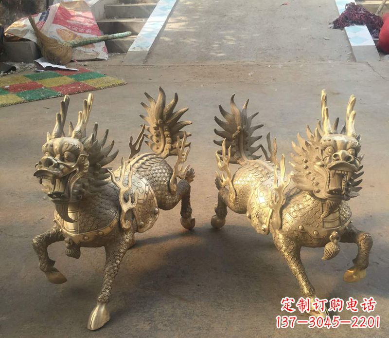 保定铸铜麒麟雕塑 (2)