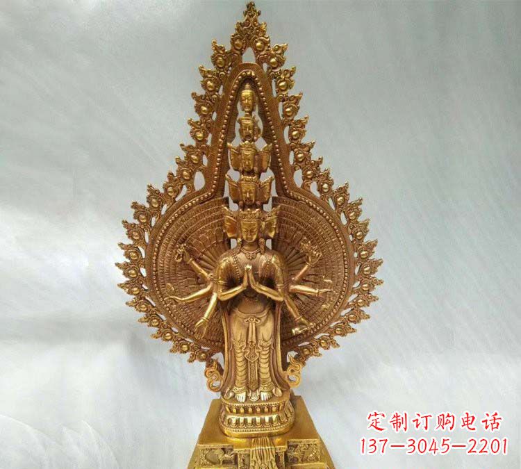 保定铸铜千手观音寺庙佛像