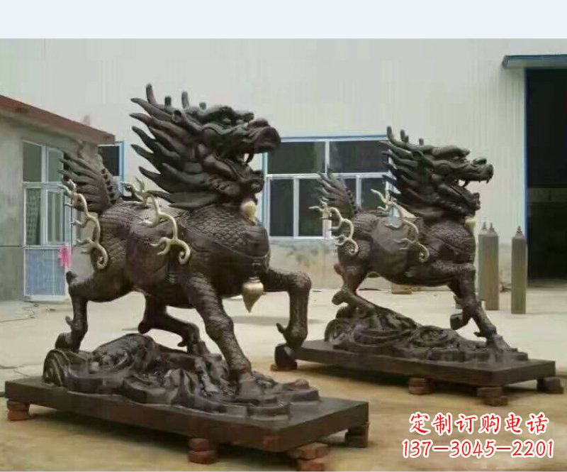 保定铸铜企业麒麟雕塑