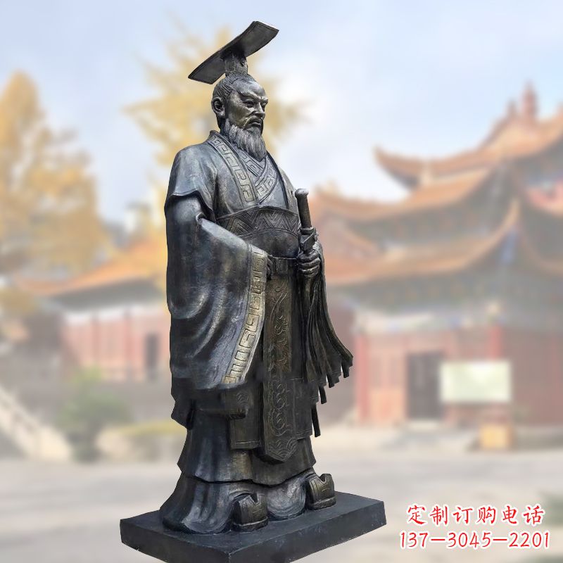 保定铸铜秦始皇铜雕塑像