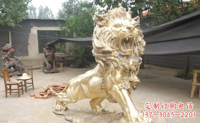 保定铸铜狮子铜雕 (3)