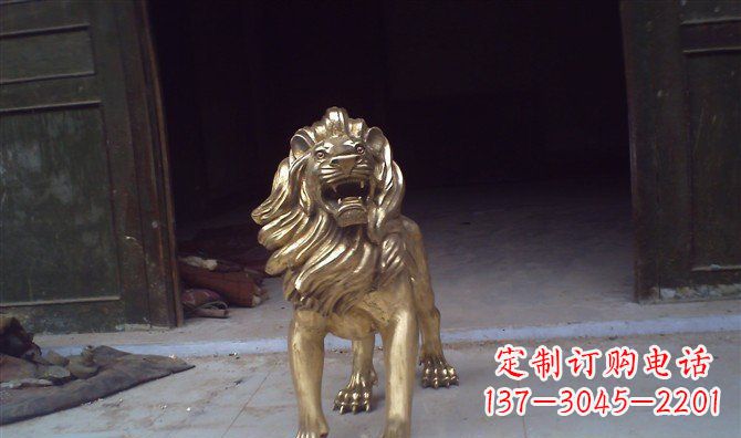 保定铸铜狮子西洋狮子铜雕
